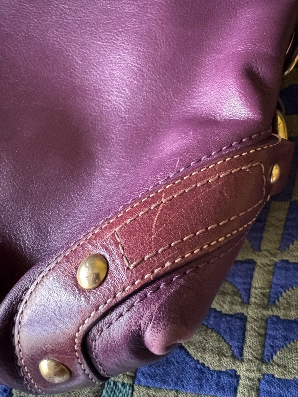 Vintage Coach Carly Hobo Plum Leather Shoulder Bag - Picture 4 of 11
